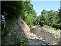 Footpath erosion above the Afon Ceiriog below Bronygarth