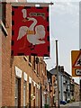 Buckingham battle flag on a house in Tewkesbury