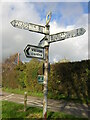 TL3234 : Direction Sign â Signpost on Rushden Road in Sandon by John V Nicholls