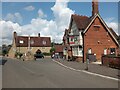 Stevington, cross and the Red Lion pub