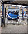 Stagecoach bus 27697 reversing out of Caerphilly Bus Station