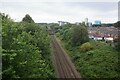 Railway line from Taylors Aqueduct, Tame Valley Canal