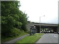 Bus shelter and A30 bridge over Western Road, Launceston