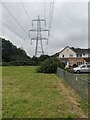 Dominant pylon at the edge of Manor Park, Newport