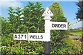 Direction Sign - Signpost by the A371, St Cuthbert Out parish