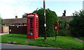 Elizabeth II postbox and telephone box, Lower Westmancote