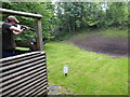 Simulated rabbit shoot with clay pigeons at EJ Churchill Shooting Ground near High Wycombe, Bucks