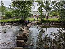 NY1700 : The stepping stones - a fun way to cross the Esk by David Medcalf