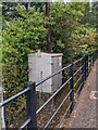 Grey cabinet at the edge of Pontlottyn railway station