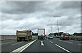 On the M25 clockwise where the junction 20 slip-road  joins the motorway