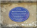 Plaque at Cirencester Lido