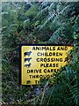 Yellow sign in Llangwm, Monmouthshire