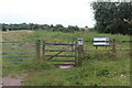 ST3682 : Gates on track, Newport Wetlands NNR by M J Roscoe
