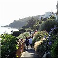 Path below Fowey Harbour Hotel - view to the SW