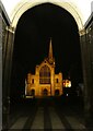 TG2308 : Norwich - Cathedral through Erpingham Gate, night view by Rob Farrow