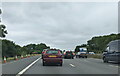 Heavy traffic on the M40 west-bound