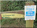 "Caution flying discs" sign, Horsenden Hill Activity Centre