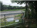 Gate leading onto B5470 near Cockyard