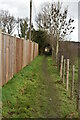 Fenced in footpath