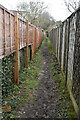 Fenced in footpath