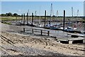 Boats moored along the River Brue