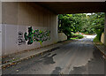 Graffiti art on a bridge on Lenwood Road under the A39