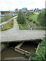 SP0077 : The River Rea emerging from under the Bristol Road South bridge by Roy Hughes