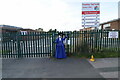 SE2134 : Mary Poppins Scarecrow outside Little People Nursery by David Goodall