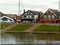SK5838 : Boathouses along the River Trent by Alan Murray-Rust