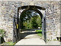 Picton Castle and Gardens - looking back through the courtyard entrance