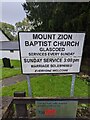 Mount Zion Baptist Church nameboard, Glascoed, Monmouthshire