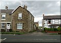 Terraced houses on the village street in Medomsley