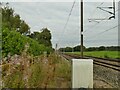 SJ8458 : Railway north of Ackers Crossing by Stephen Craven