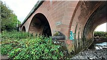 NY4154 : Arches on south end of Harraby Bridge which takes A6 over River Petteril by Roger Templeman