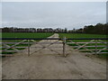 Gated farm track off Park Lane