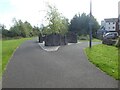 Planting with timber and trees, riverfront walk, Newport