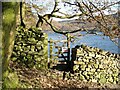 SD2994 : Gate beside Coniston Water by Adrian Taylor