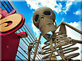SJ8398 : Halloween in the City - Skeleton at New Cathedral Street by David Dixon