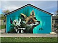 Fox & flower mural by Faunagraphic