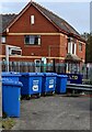 Large blue wheelie bins, Penarth