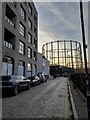 Gas holder by the Regents Canal, Haggerston