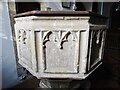 ST4286 : Magor - St Mary's Church - Font by Colin Smith