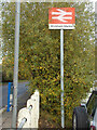 TM3255 : Wickham Market Station sign by Geographer