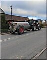 ST3796 : Tractor and slurry guzzler, Usk Road, Llangybi, Monmouthshire by Jaggery