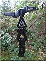 TQ1095 : Black Signpost on the Ebury Way near Riverside Park by David Hillas