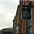 Sign for the Gateshead Railway Club and Institute