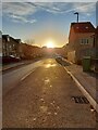 Robin Hood Road, just before sunset in winter