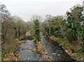 Looking upstream from the old bridge at Ebchester