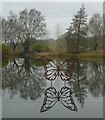 SY7891 : Sculpture by the lakes - Reflected butterfly by Rob Farrow