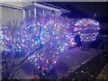 Christmas lights on a house on Kinloch Drive